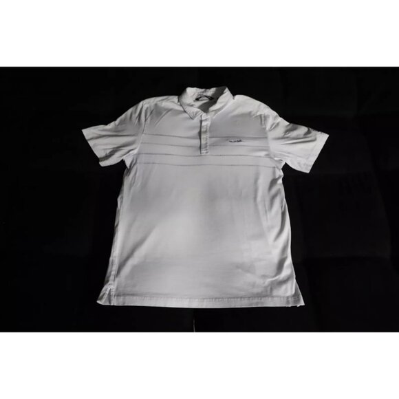 Travis Mathew Golf Polo Shirt Mens L White Spread Collared River Rafter Cotton - Picture 1 of 10